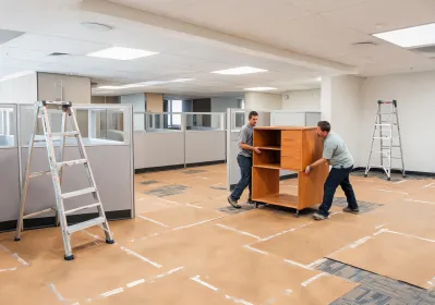 Office tenant improvement floor protection