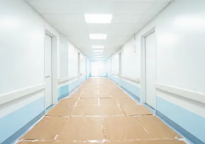 Healthcare corridor renovation floor covering