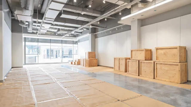 Retail store build-out floor covering