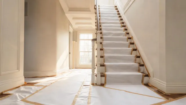 Residential renovation with covered hardwood