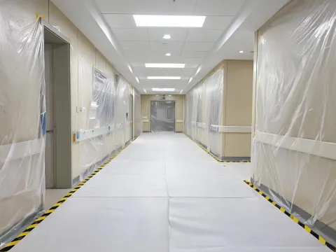 Healthcare path with temporary covering